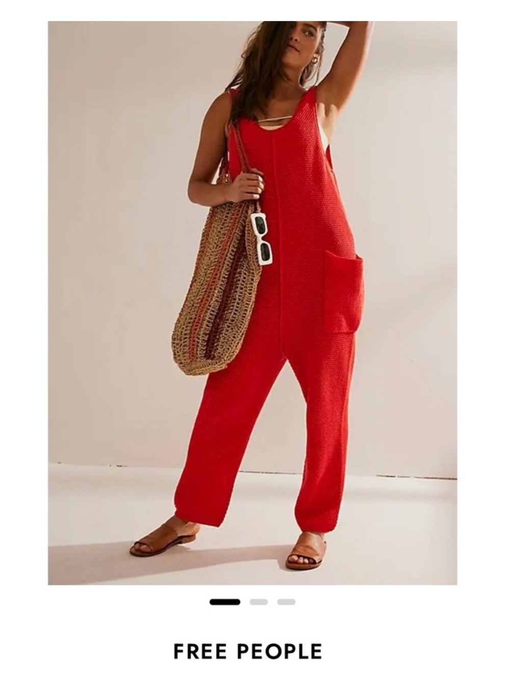 Free People Red Hailee Sweater Jumper